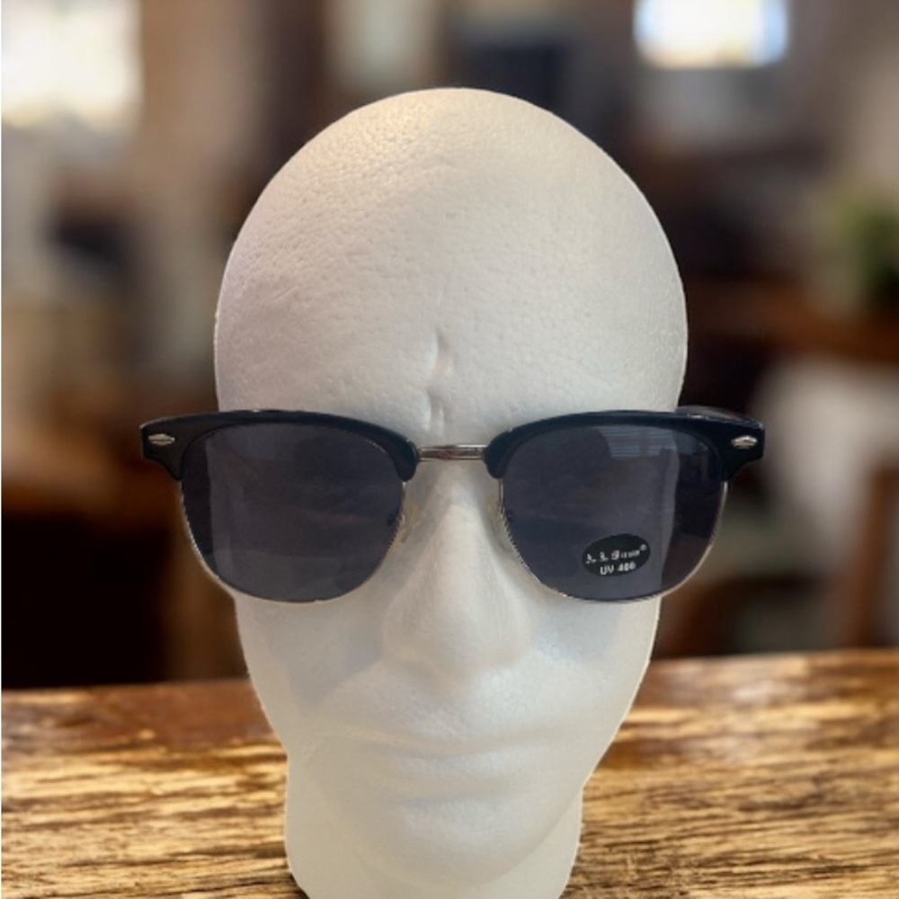 AJ Morgan Retro Horned Rim Black Sunglasses